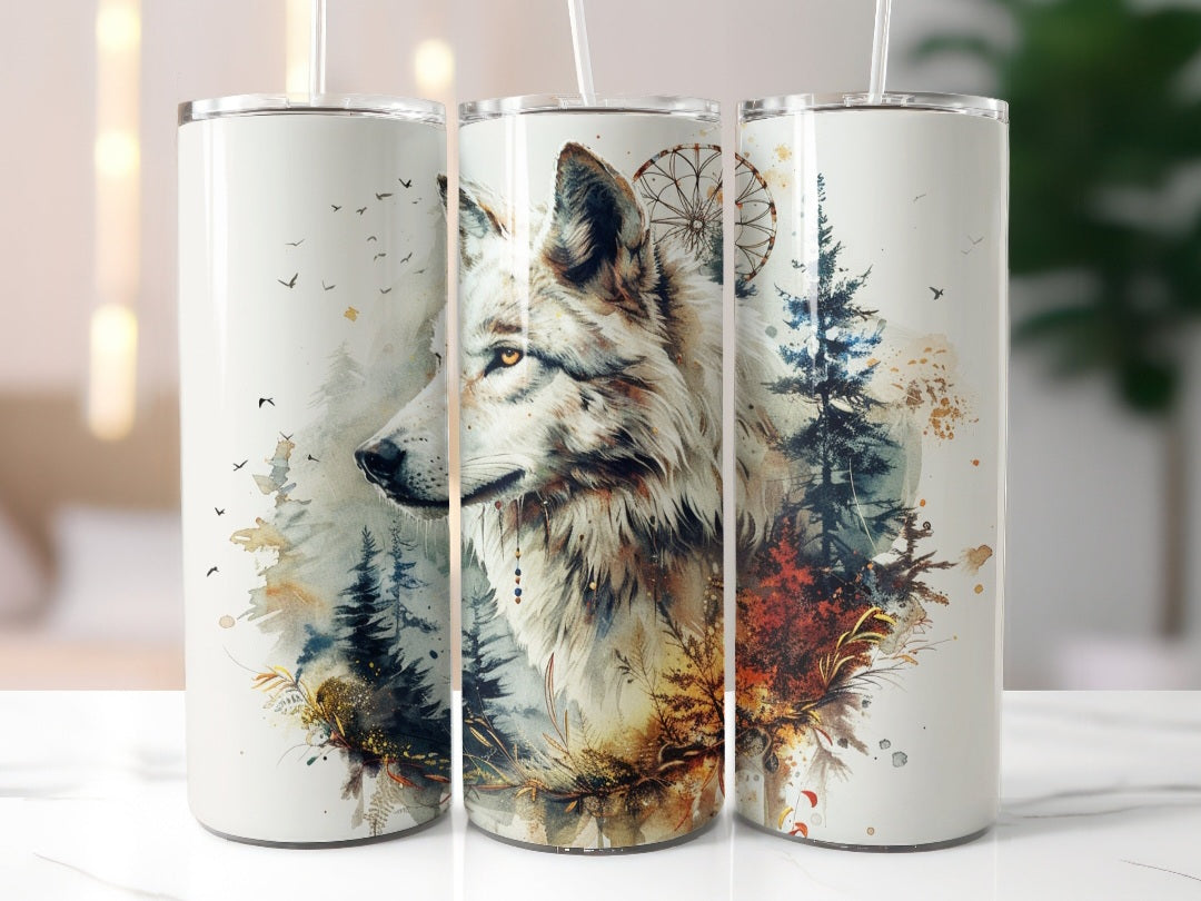 Edelstahl Tumbler Wolf