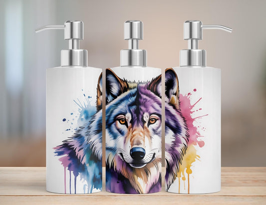 Design Seifenspender "Wolf" – Bunt, wild & stilvoll bedruckt