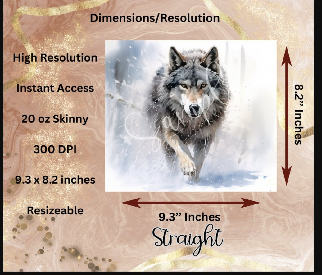 Edelstahl Tumbler mit Wolf