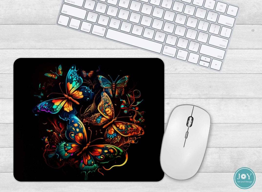 🦋✨ „Tanz der Farben – Mousepad mit Schmetterlingsmotiv