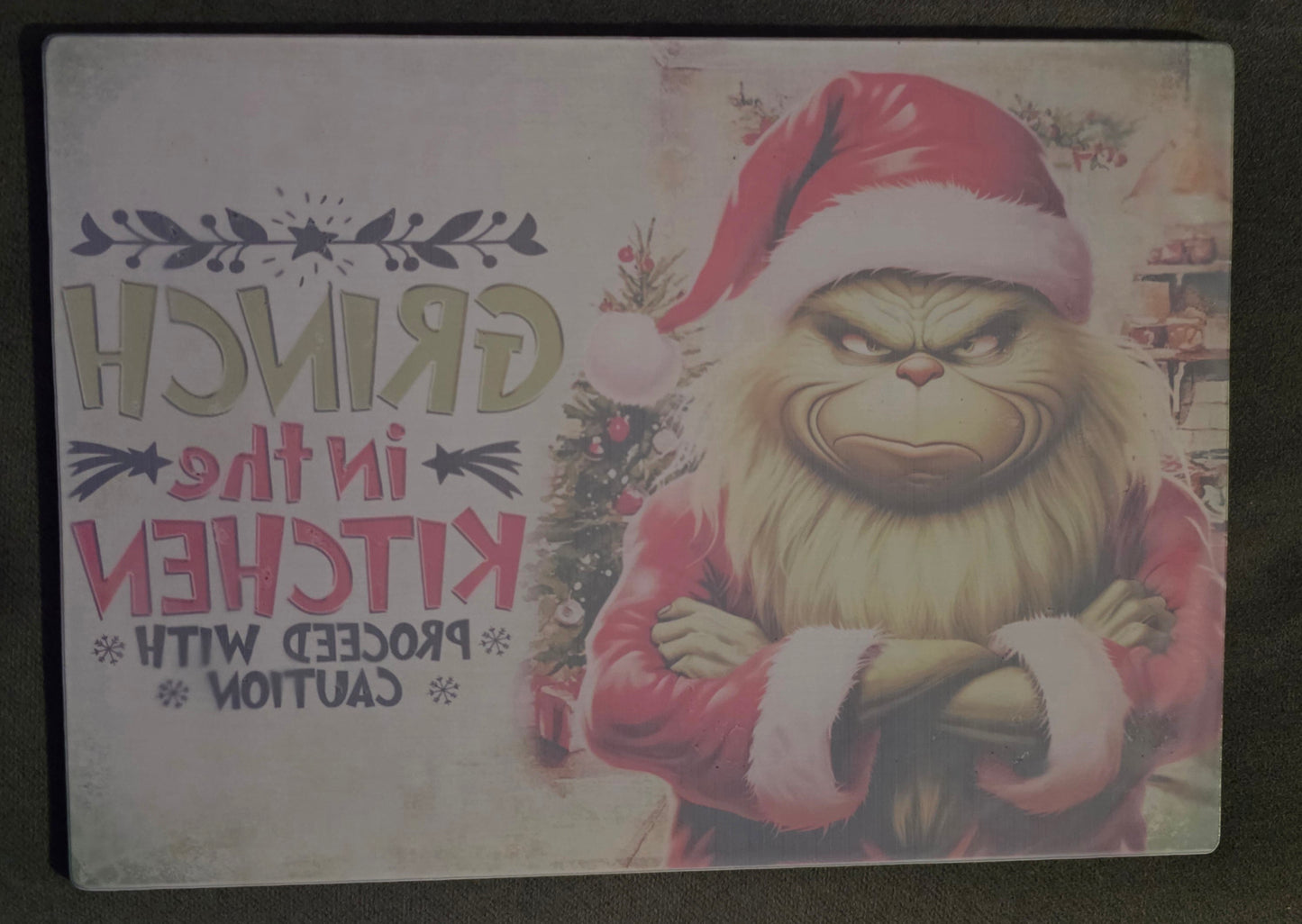 Glasschneidebrett " Grinch in The Kitchen"