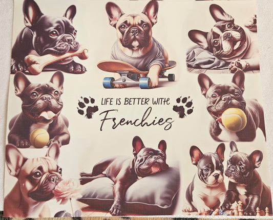 Tumblers 20 Oz French Bulldoge