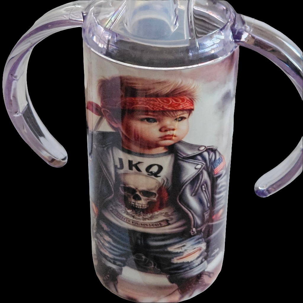 Schnabeltasse 12 Oz mit Junge und Motorrad