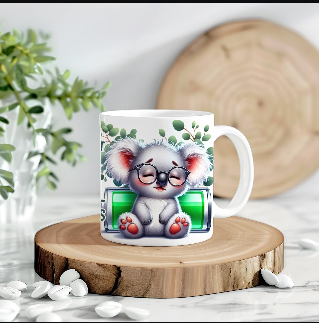 🐨 Koala Tasse – "Ich bin nicht faul, ich bin im Energiesparmodus" (15oz)