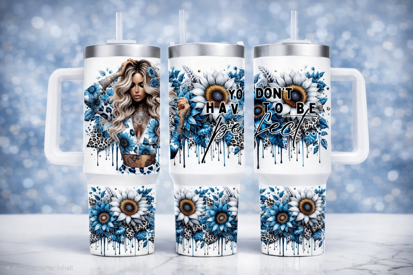 💙 Edelstahl Tumbler „You Don’t Have to Be Perfect“ – 1,2 L (40oz)