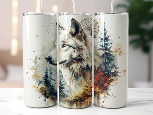 Edelstahl Tumbler Wolf