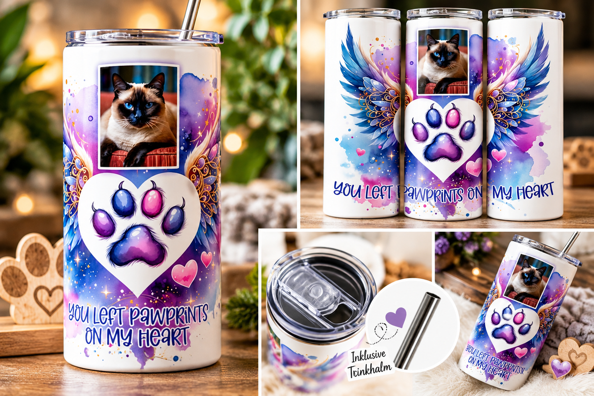 🐾💜 Personalisierter Thermosbecher – 599 ml