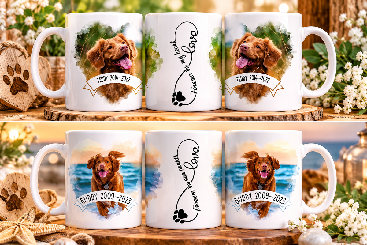 🐾❤️ Für immer im Herzen – Deine persönliche Erinnerungstasse 🌈