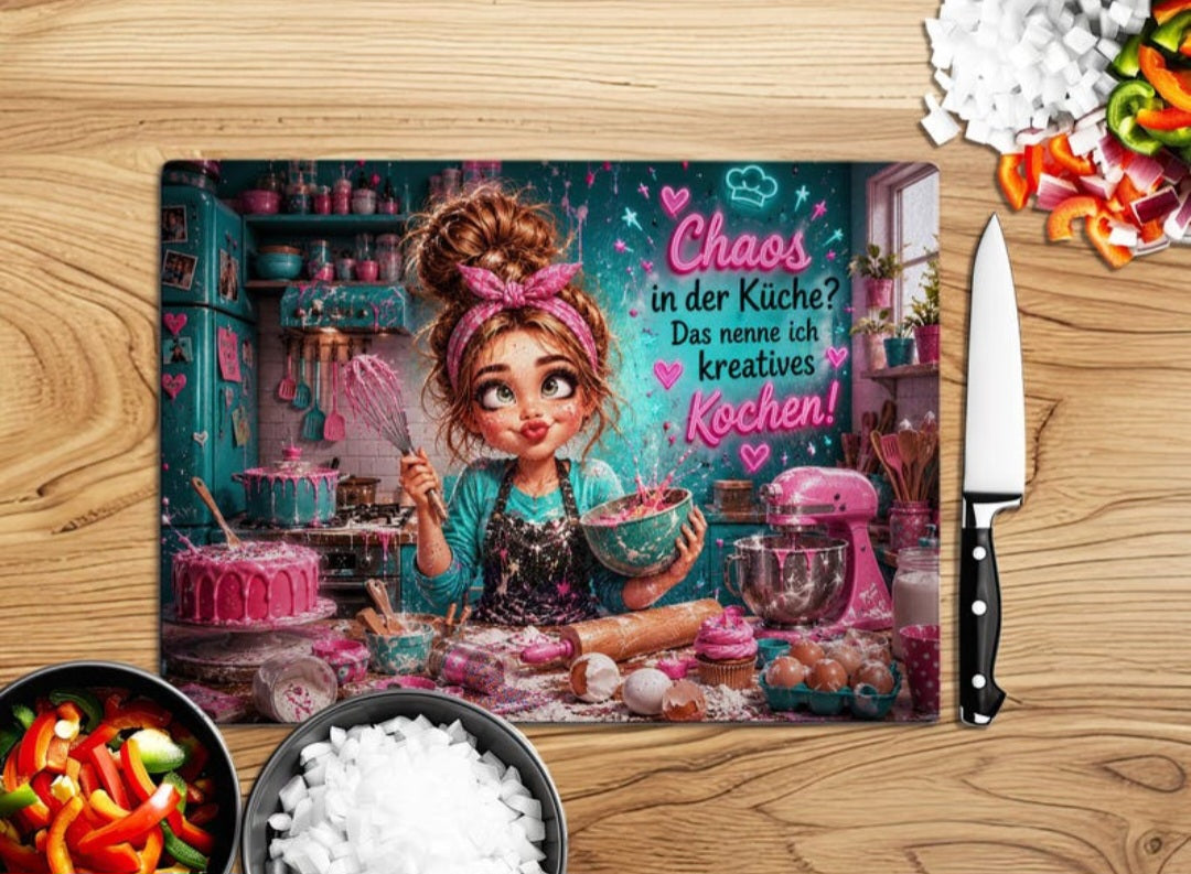 💖 Glasschneidebrett – Chaos in der Küche! 👩‍🍳