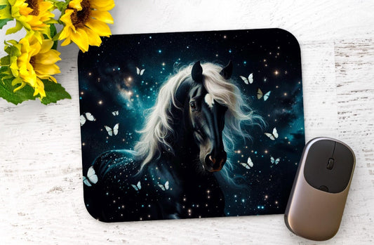 🐴✨ „Sternenritt – Mousepad mit mystischem Pferdemotiv