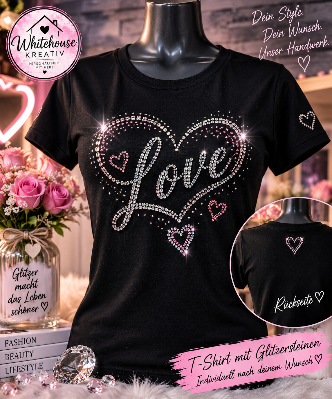 ✨ BLING BLING – T-Shirts & Hoodies mit Glitzersteinen ✨