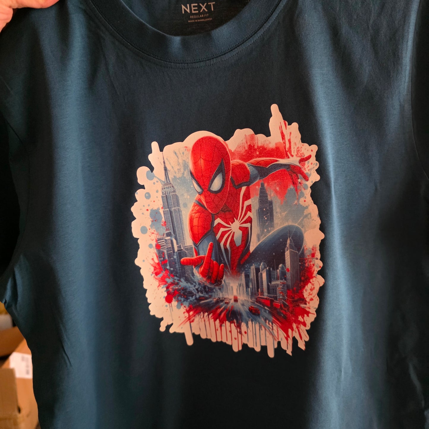 Jungen T-Shirt mit Superhelden-Sublimationsdesign 🕷️❤️💙