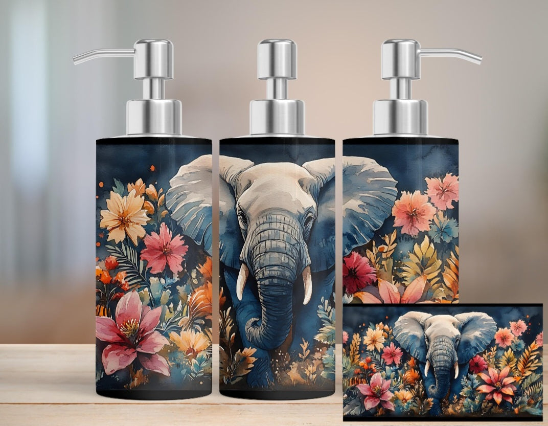 🐘 Elephant Bloom – Seifenspender mit majestätischem Elefanten & floraler Kunst | Exotischer