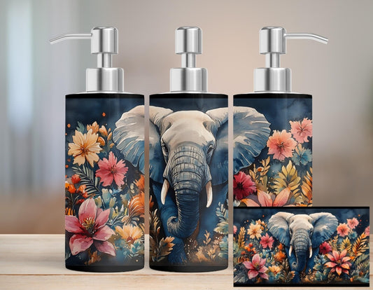 🐘 Elephant Bloom – Seifenspender mit majestätischem Elefanten & floraler Kunst | Exotischer