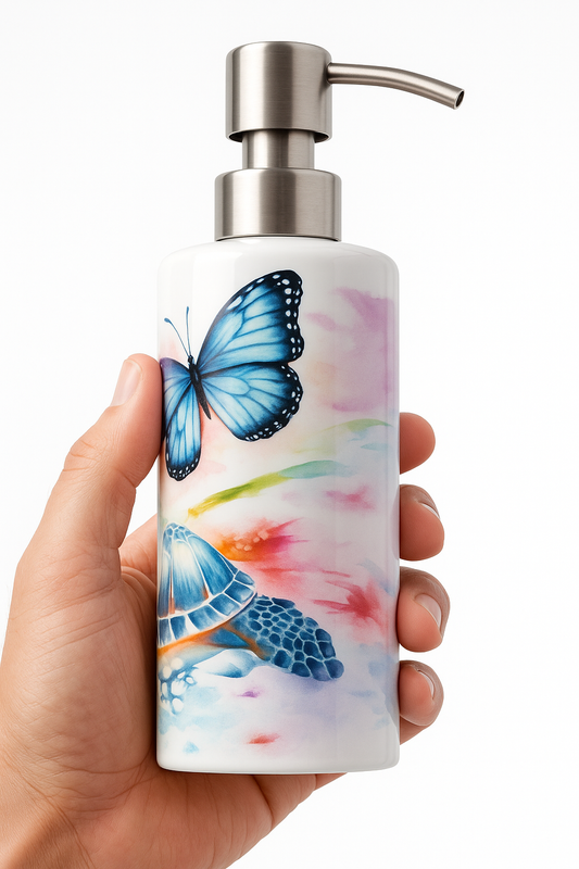 Seifenspender 🐢 aus Edelstahl mit Sublimationsdruck