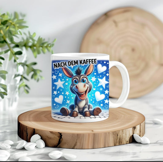 15 oz Tasse „Vor dem Kaffee / Nach dem Kaffee“ – Für Morgenmuffel mit Humor