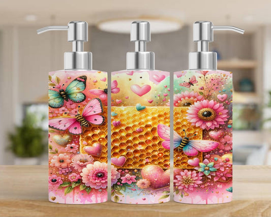 🧡 Sweet Honey Garden – Seifenspender mit Waben, Schmetterlingen & Blumen | Romantischer
