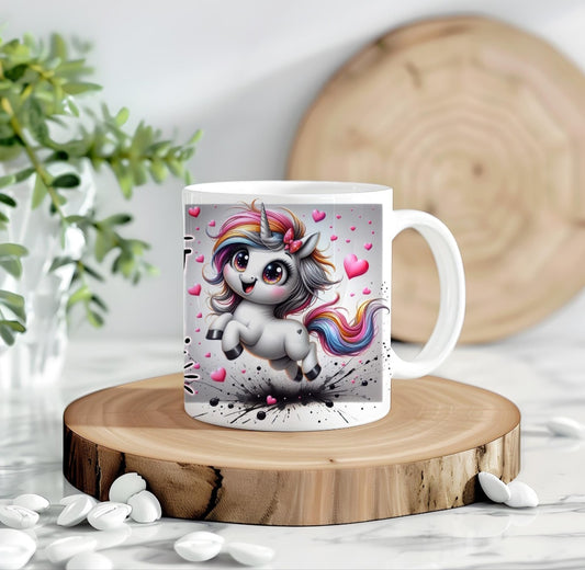 Lustige Einhorn-Tasse – „Man muss nicht verrückt sein…“ | 15 oz