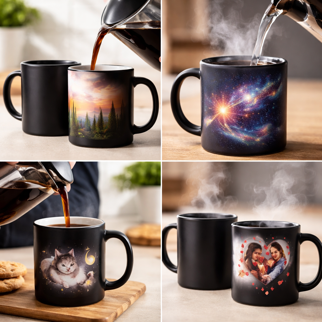 🖤 Schwarze Zaubertasse aus Keramik – Magie bei jedem Schluck