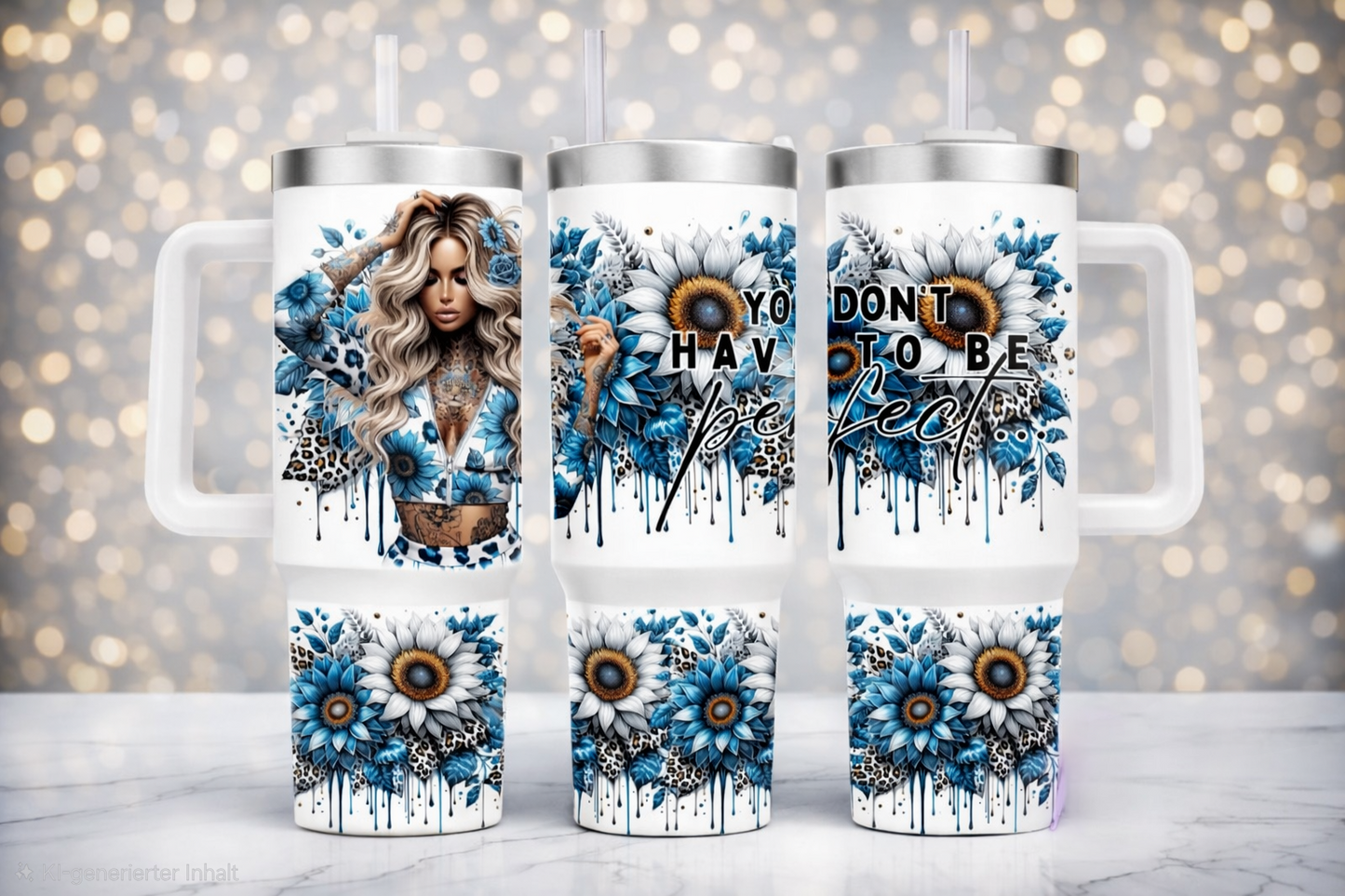💙 Edelstahl Tumbler „You Don’t Have to Be Perfect“ – 1,2 L (40oz)