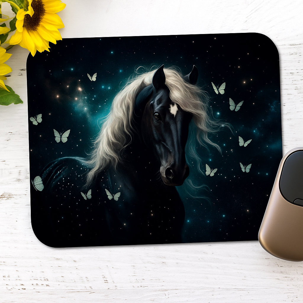 🐴✨ „Sternenritt – Mousepad mit mystischem Pferdemotiv