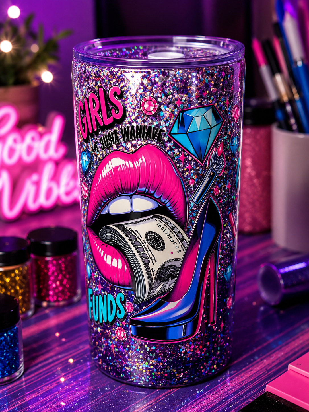 ✨ Snow Globe Becher „Girls Funds“ – Dein Style. Dein Funkeln. ✨
