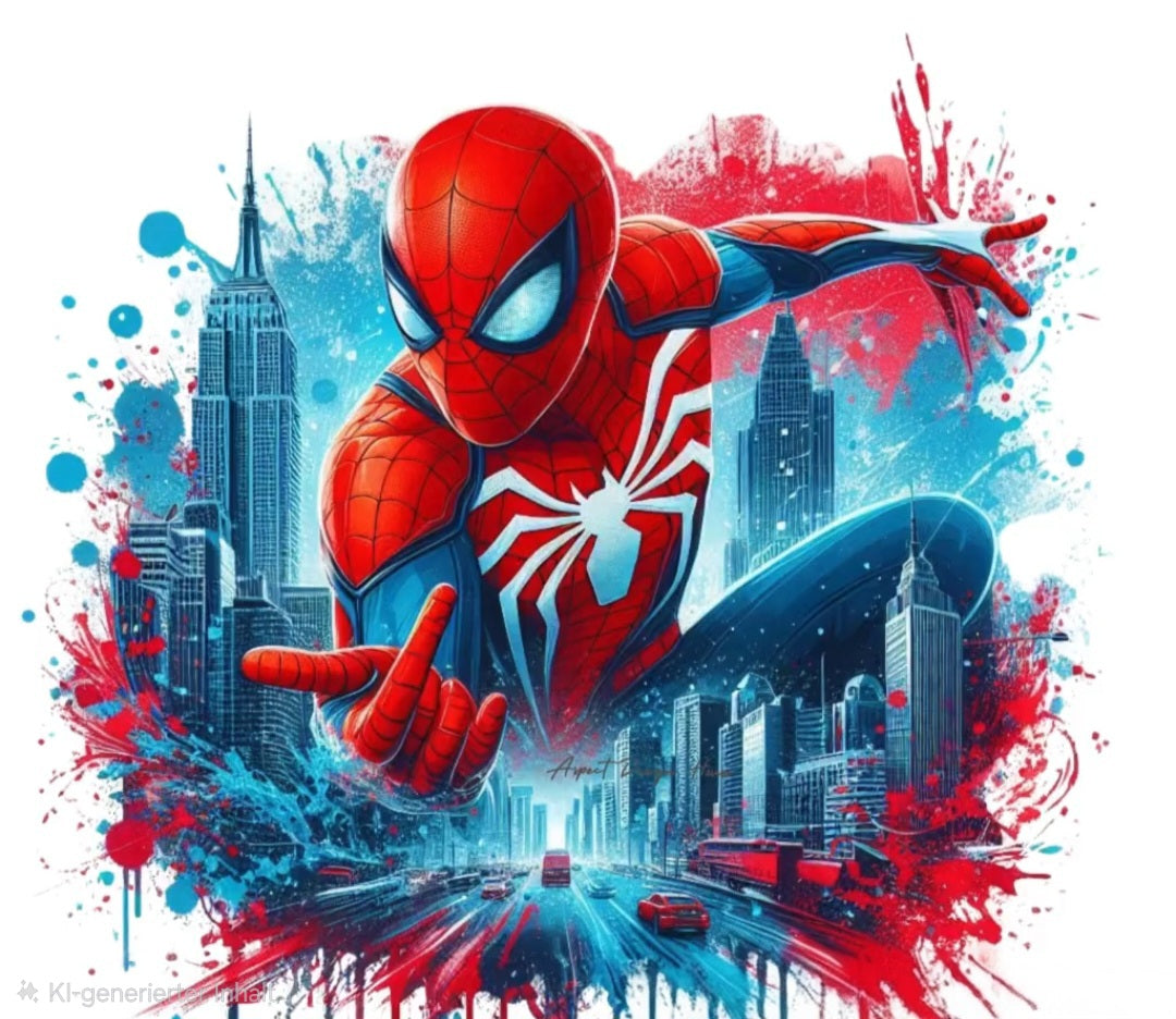 Jungen T-Shirt mit Superhelden-Sublimationsdesign 🕷️❤️💙