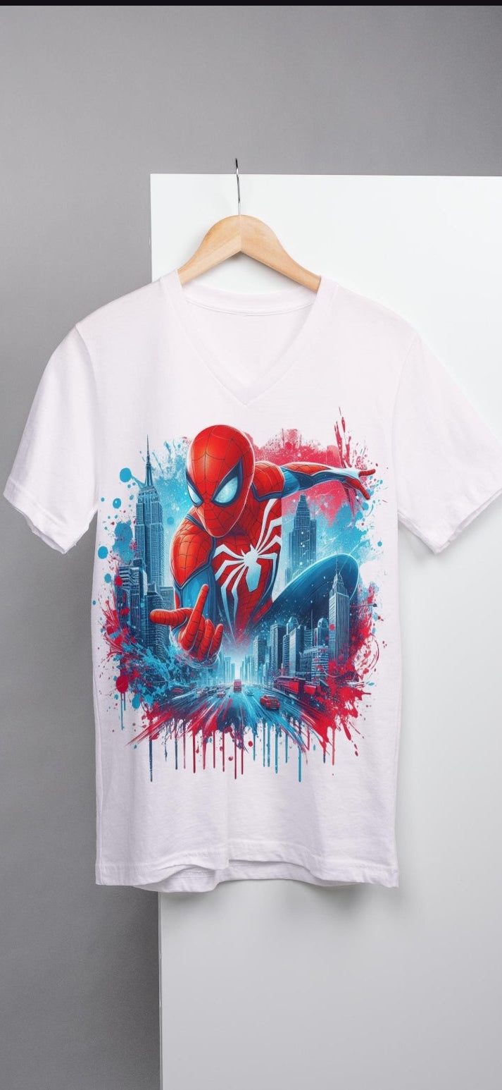 Jungen T-Shirt mit Superhelden-Sublimationsdesign 🕷️❤️💙