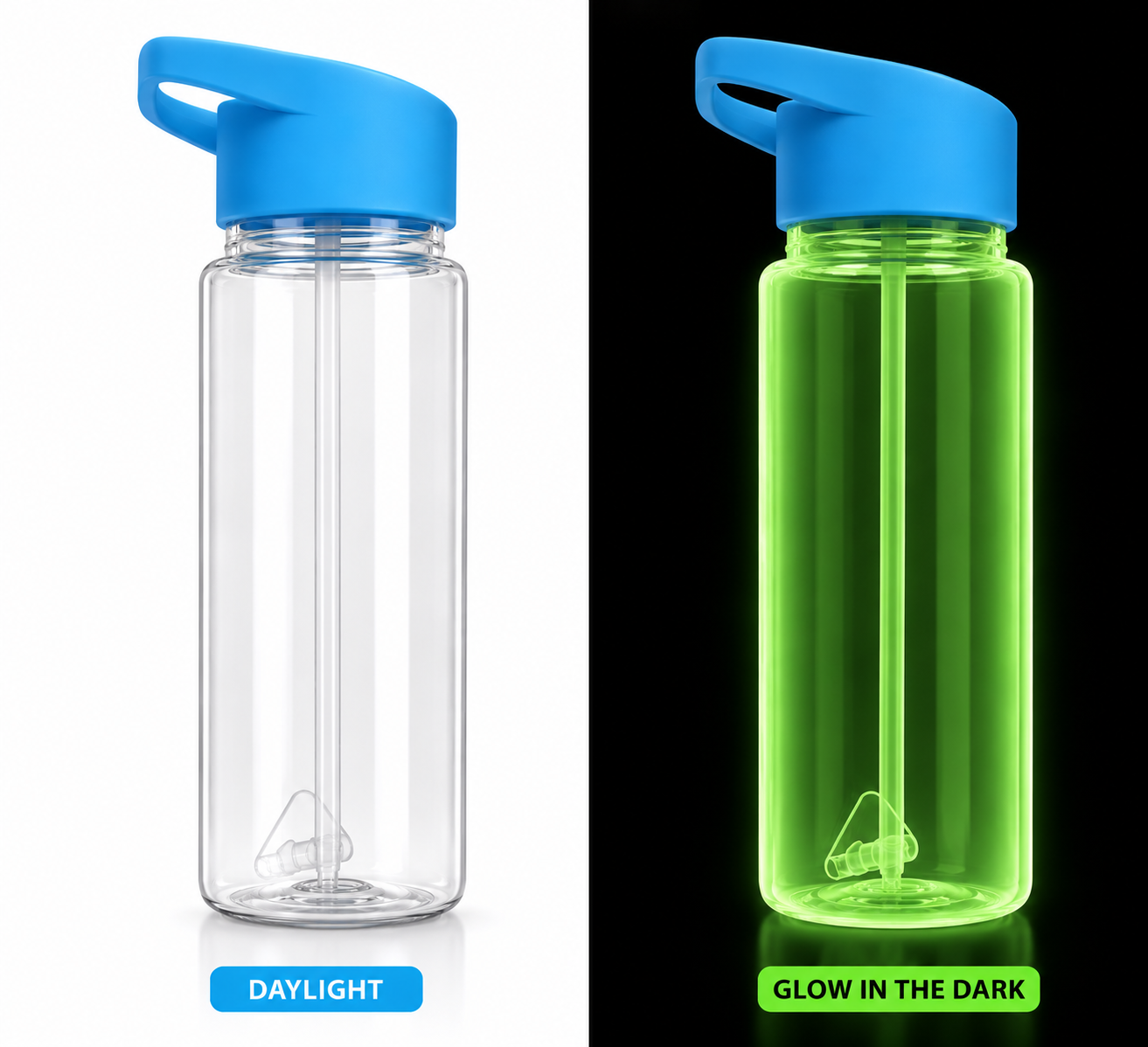 🌟 Kinder Trinkflasche "Glow in the Dark" – Leuchtet im Dunkeln