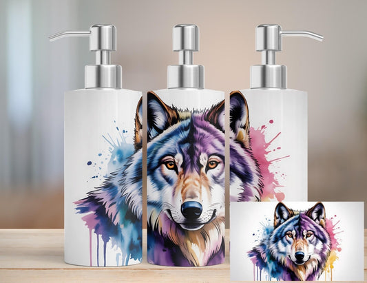 Design Seifenspender "Wolf" – Bunt, wild & stilvoll bedruckt